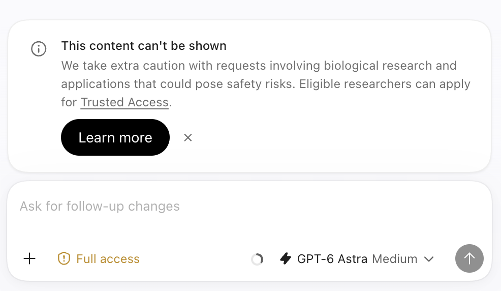 OpenAI refusing a biology request