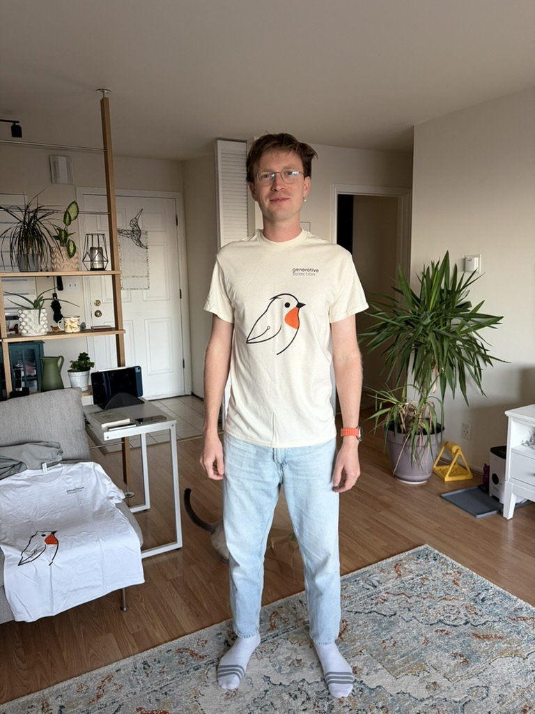 Andrei in a Generative Selection t-shirt